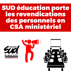 Déclaration de SUD au CSA ministériel du 6 juillet 2023