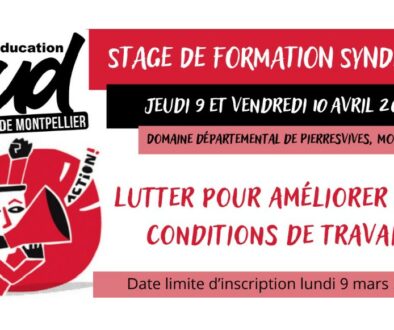 Stage « Lutter pour améliorer nos conditions de travail ! »