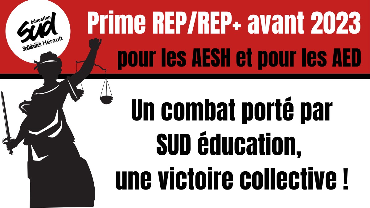 Prime REP/REP+ pour les AESH et pour les AED : Un combat porté par SUD éducation, une victoire collective !
